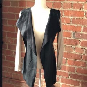 zara knit leather and suede cardigan